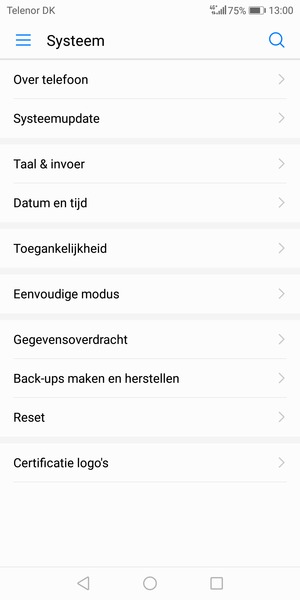 Selecteer Systeemupdate