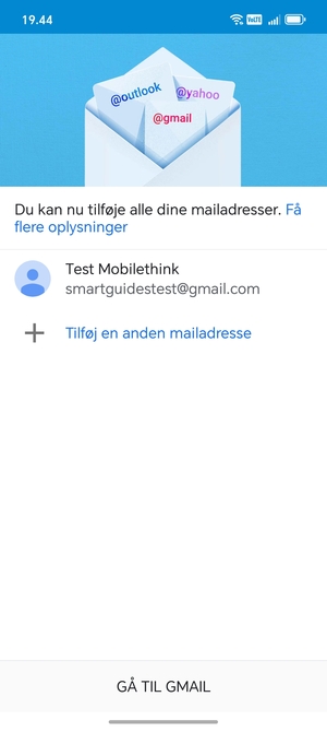 Vælg GÅ TIL GMAIL