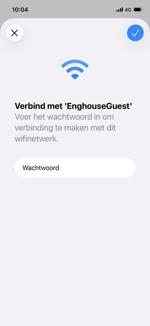 Voer het WiFi-wachtwoord in en selecteer OK