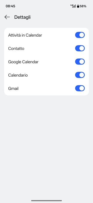 Assicurati che Contatto sia selezionato