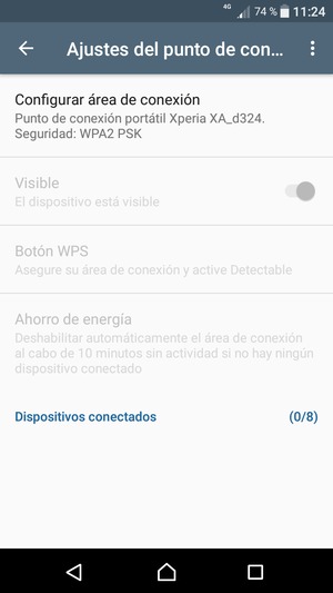 Seleccione Configurar área de conexión