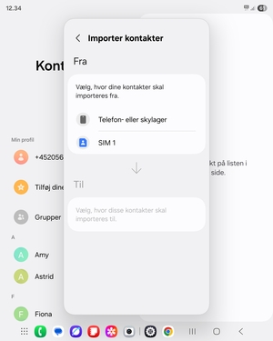 Vælg SIM 1 eller SIM 2