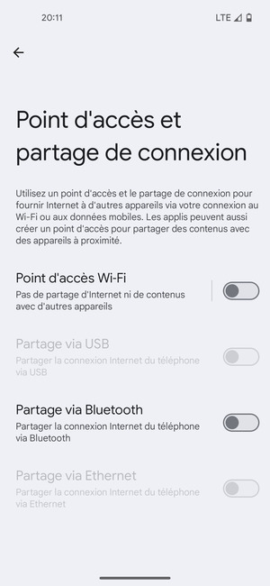 Sélectionnez Point d'accès Wi-Fi