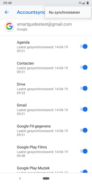 Selecteer Nu synchroniseren