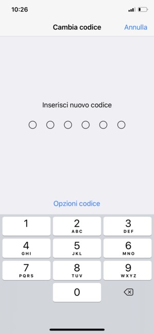 Inserisci il nuovo codice di accesso