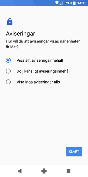 Tryck på ditt föredragna alternativ och välj KLART