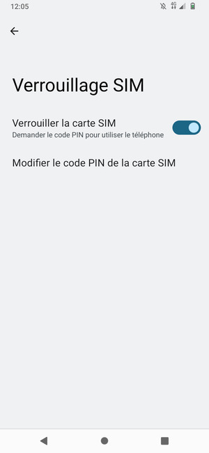 Sélectionnez Modifier le code PIN de la carte SIM