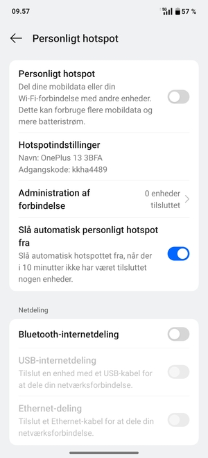 Vælg Hotspotindstillinger