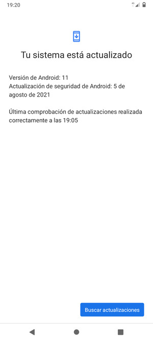 Si su teléfono está actualizado, verá la siguiente pantalla