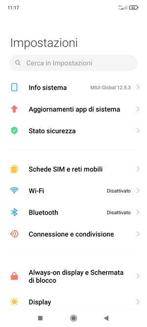 Seleziona Schede SIM e reti mobili