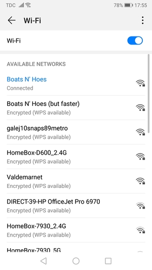 You are now connected to the Wi-Fi network