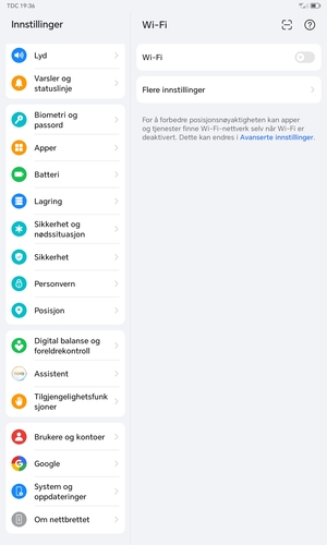 Bla til og velg System og oppdateringer
