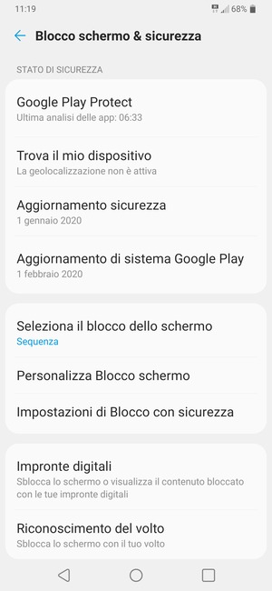 Il tuo telefono è ora protetto dal blocco schermo