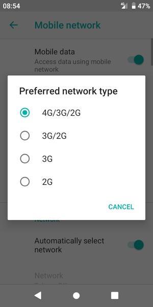 Select your preferred option
