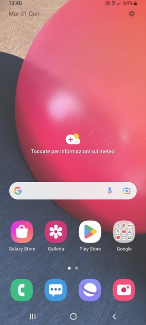 Scorri verso il basso il menu in alto
