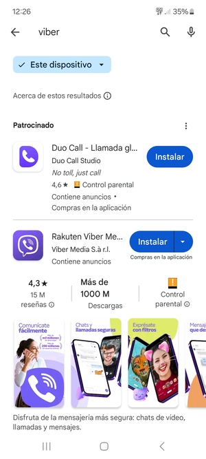 Seleccione la aplicación