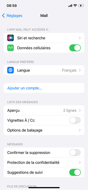 Sélectionnez Ajouter un compte...