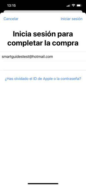 Introduzca su Nombre de usuario y Contraseña de ID de Apple y seleccione Iniciar sesión