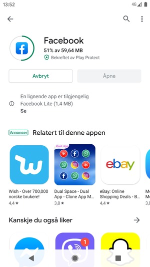Vent til installasjonen er ferdig