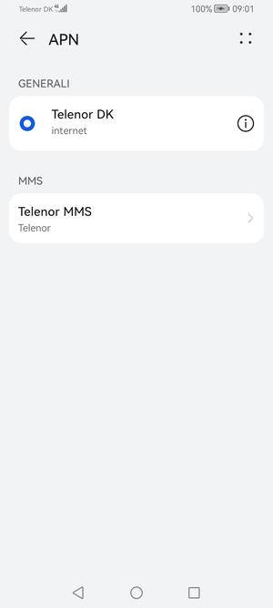 Seleziona il tasto Menu