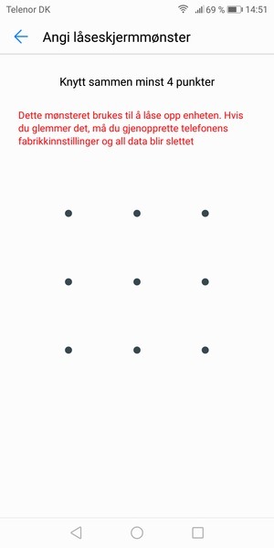 Tegn et opplåsingsmønster