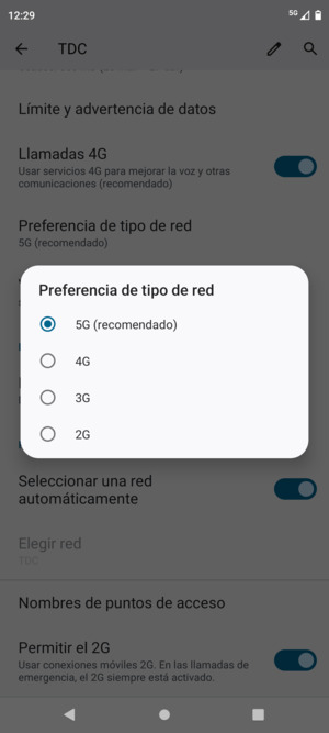 Seleccione la opción deseada
