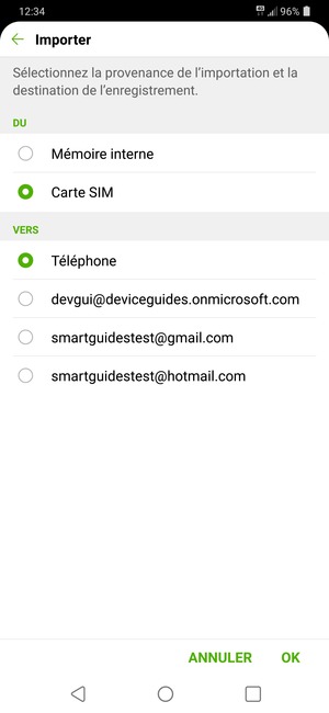 Sélectionnez votre compte Google puis OK