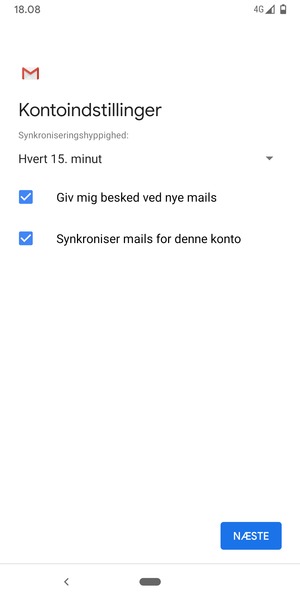 Vælg NÆSTE
