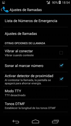 Seleccione Ajustes de llamadas