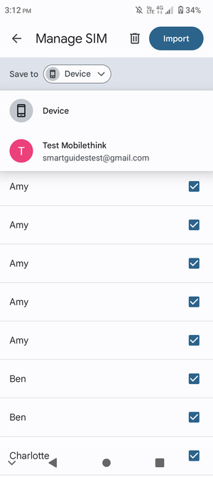 Select your  Google account