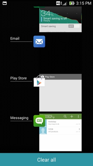 Select Clear all to close all running apps