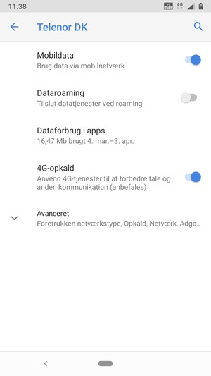 Vælg Avanceret