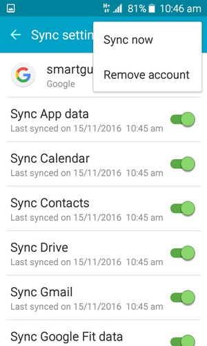 Select Sync now