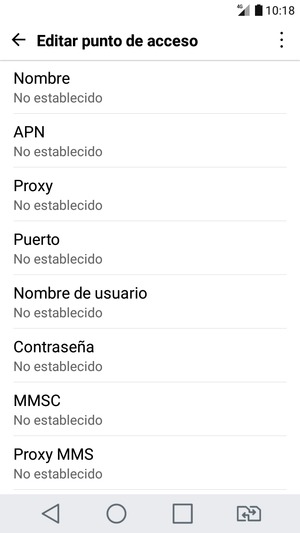 Introduzca la información de Internet