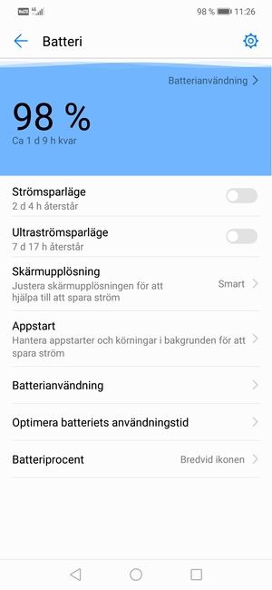 Aktivera Strömsparläge