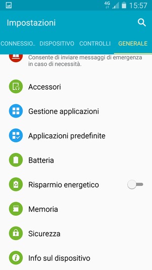 Scorri e seleziona Sicurezza