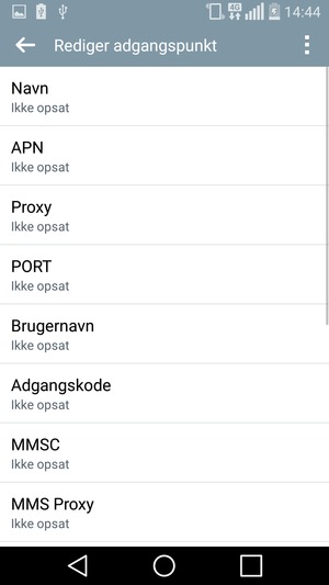 Indtast internet-oplysninger