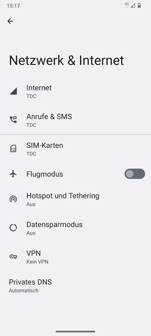Wählen Sie Hotspot und Tethering