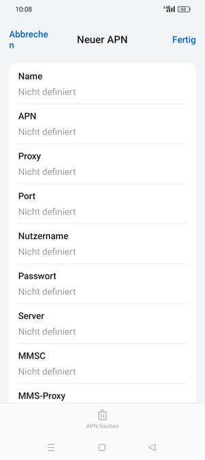 Geben Sie Internet-Informationen ein
