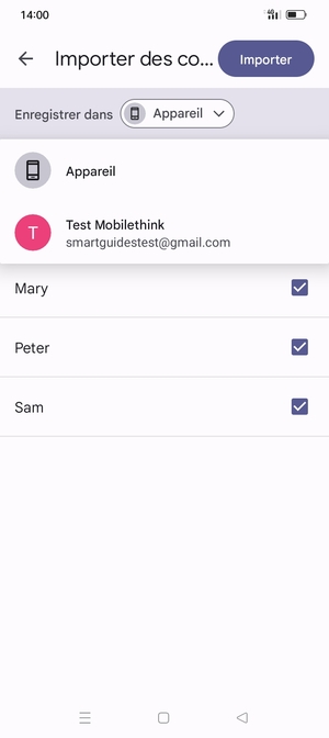 Sélectionnez votre compte Google