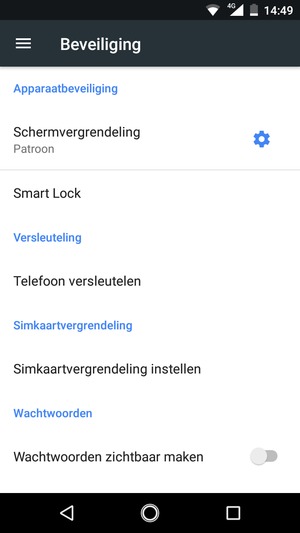 Uw telefoon is nu beveiligd met een schermvergrendeling