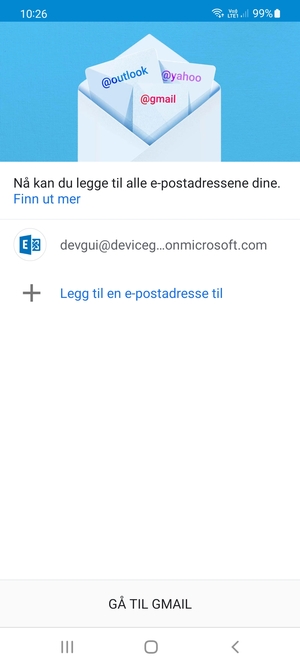 Velg GÅ TIL GMAIL