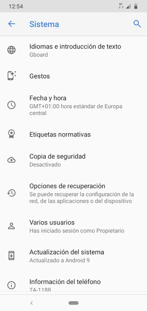 Seleccione Copia de seguridad