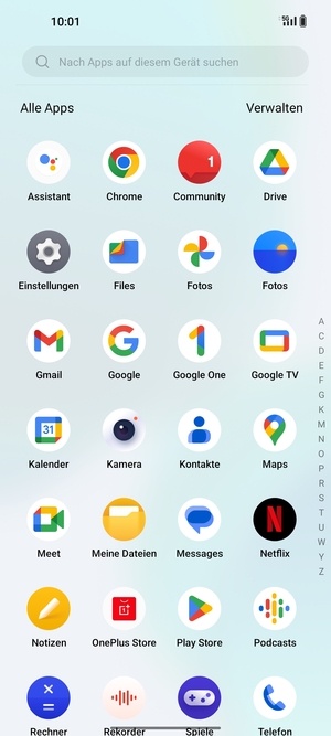 Wählen Sie Einstellungen