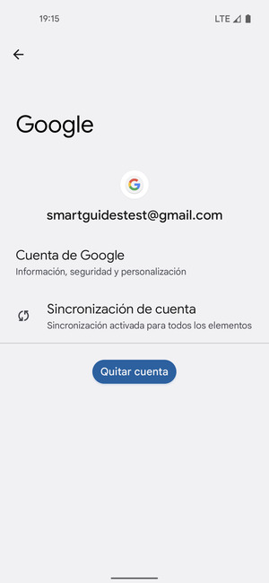 Seleccione Sincronización de cuenta