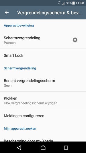 Uw telefoon is nu beveiligd met een schermvergrendeling