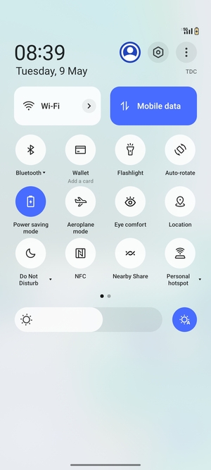 Turn Power saving mode on