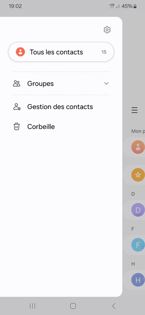 Sélectionnez Gestion des contacts