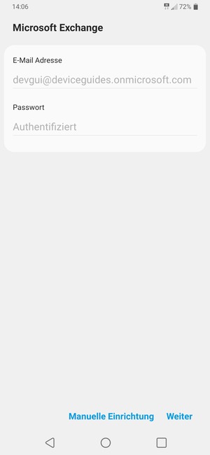 Wählen Sie Manuelle Einrichtung