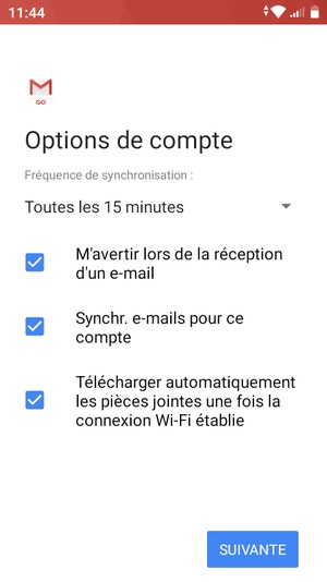Sélectionnez SUIVANTE